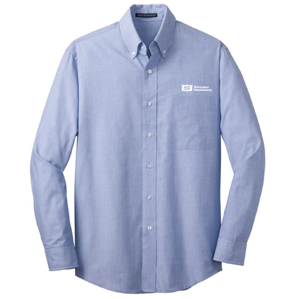 Men's Crosshatch Easy Care Long Sleeve Shirt