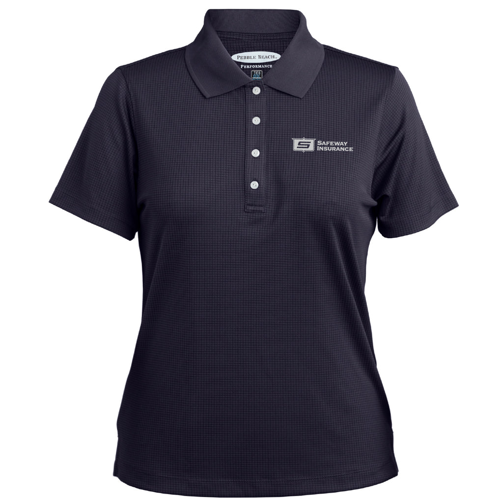 Ladies Pebble Beach Grid Texture Polo