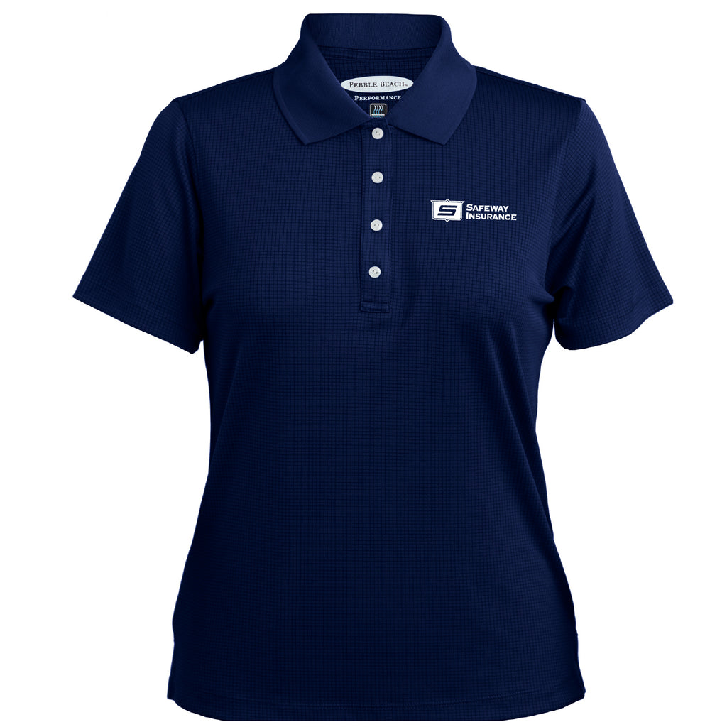 Ladies Pebble Beach Grid Texture Polo